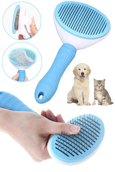 Tilbe Home Kedi Fırça ve Tarağı Kıl Tüy Toplama Basmalı Tiftik Kedi Köpek Evcil Hayvan Temizleme Masaj Aleti