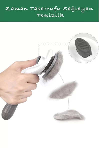 Tilbe Home Otomatik Temizlenen Tuşlu Evcil Hayvan Fırçası Kedi Köpek Tarağı Kıl Tüy Toplama Tiftik Masaj Aleti - 2