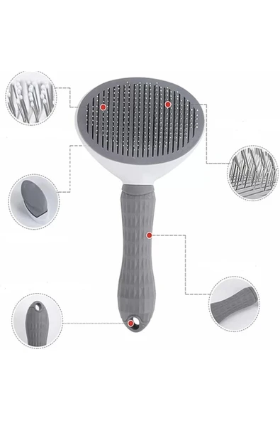 Tilbe Home Otomatik Temizlenen Tuşlu Evcil Hayvan Fırçası Kedi Köpek Tarağı Kıl Tüy Toplama Tiftik Masaj Aleti - 6