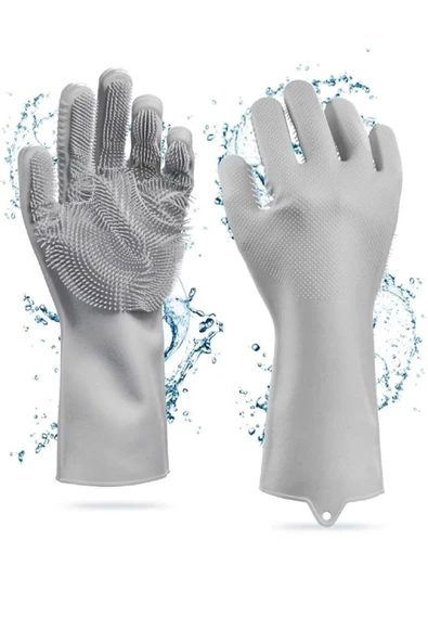 Tilbe Home 2'li Sihirli Silikon Bulaşık Yıkama Eldiveni Tencere Tava Ovma Lavabo Mutfak Fırın Temizlik Iş Eldiven - 4