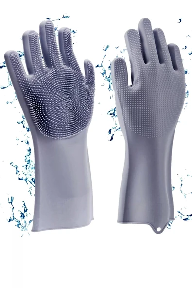 Tilbe Home 2'li Sihirli Silikon Bulaşık Yıkama Eldiveni Tencere Tava Ovma Lavabo Mutfak Fırın Temizlik Iş Eldiveni - 2