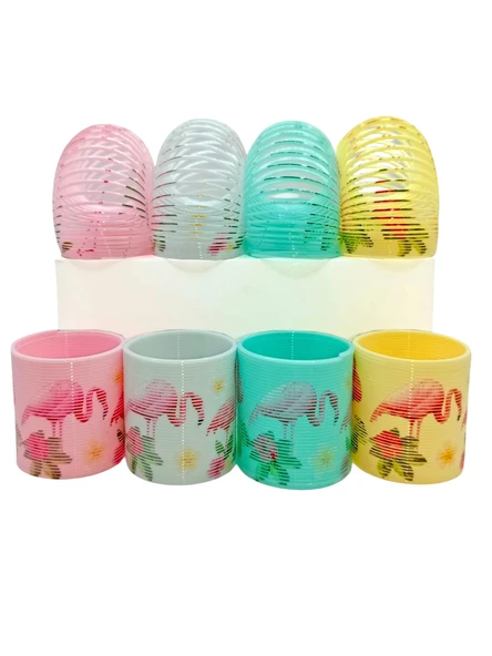 Flamingo Desenli Renkli Stres Yayı Oyuncak Stres Yayı - 5 cm çapında - 1 Adet - 3
