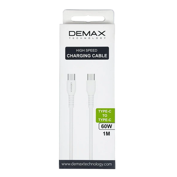 Demax D4 Type-C To Type-C 1 Metre 60W Şarj Kablosu ürün görseli