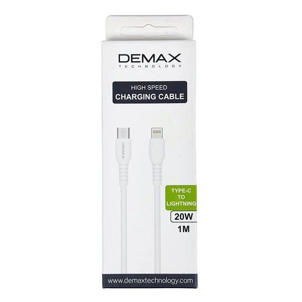 Demax D3 Usb To Lightning 1 Metre 3.1A Şarj Kablosu ürün görseli