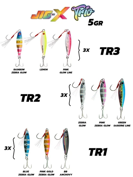 Fujin Jig-X Trio 3lü Micro Jig 7gr - Resim 2