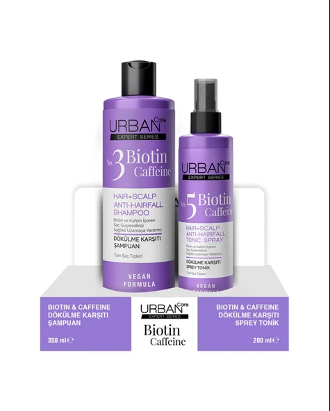 Urban Care Biotin Caffeine Şampuan 350ml + Dökülme Karşıtı Tonik 200ml