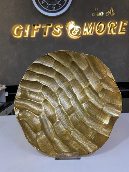 ANTİK GOLD TABAK 30*30*3 CM - 2