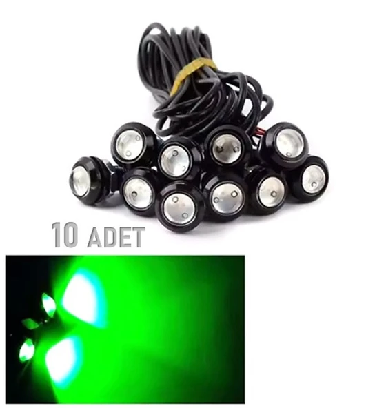 10 Adet Ayna Altı Lamba Kartal Göz Gündüz Ledi Yeşil ürün görseli