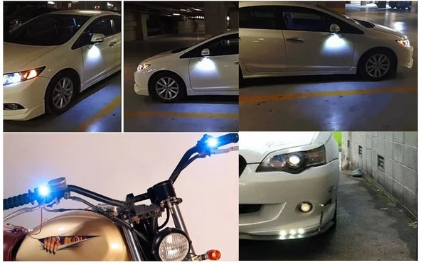 10 Adet Ayna Altı Lamba Kartal Göz Gündüz Ledi Buz Mavi - Resim 6