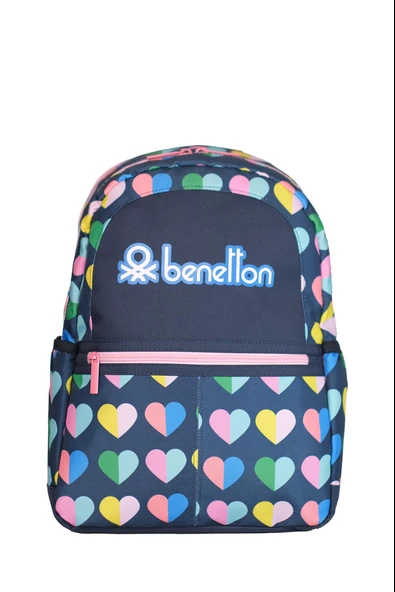 UNITED COLORS OF BENETTON KIZ ÇOCUK MİNİ KALP DESENLİ SIRT ÇANTASI 13026