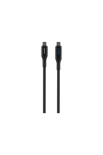 DLC4583C/00 240W LED Ekranlı Usb-C To Usb-C Şarj Kablosu 2 Metre Siyah