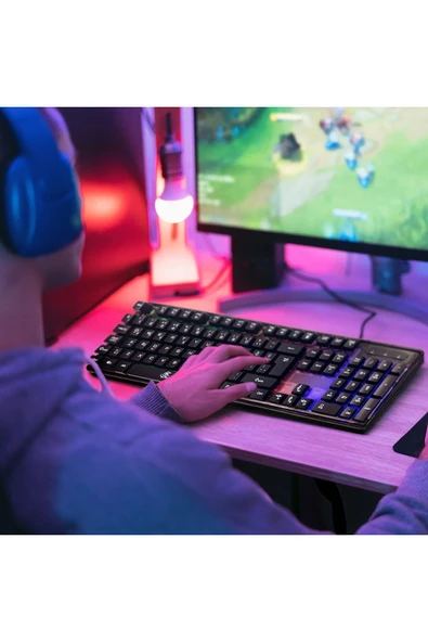 Kbl707 Mekanik Hisli Rgb Led Arka Işıklı Şeffaf Gaming Oyuncu Klavye - Dka010 - 5
