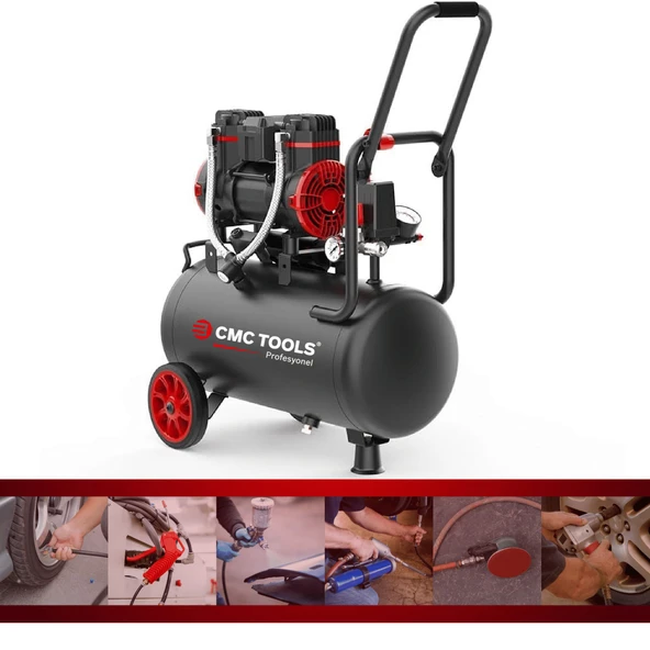 24 Litre Sessiz Yağsız Hava Kompresörü 2 Hp - 5