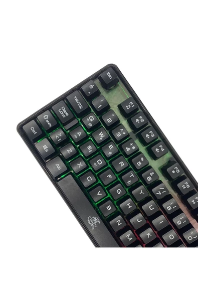 Kbl707 Mekanik Hisli Rgb Led Arka Işıklı Şeffaf Gaming Oyuncu Klavye - Dka010 - 4