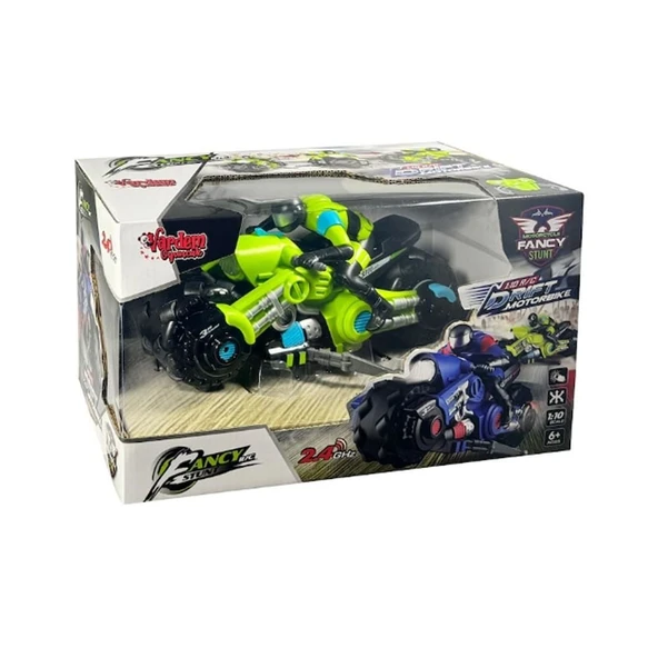 Uzaktan Kumandalı Full Fonksiyon 2.4G Şarjlı 1:10 Drift Motosiklet - 2