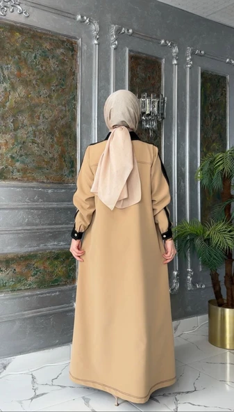 Medine Elbise-Krem Krem - 2