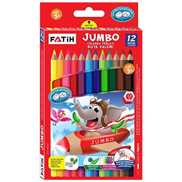 Fatih Kuru Boya Karton Kutu Jumbo Tam Boy 12 Lİ 33412 - 2