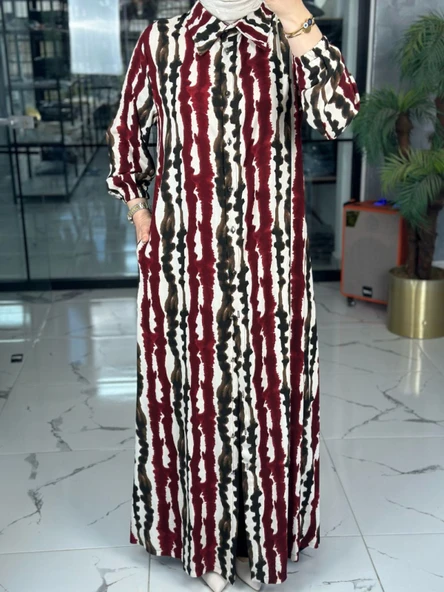 Lenna Uzun Gömlek-Bordo Bordo - 2