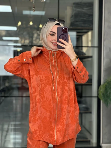 Asude Takım-Turuncu Turuncu - Resim 2