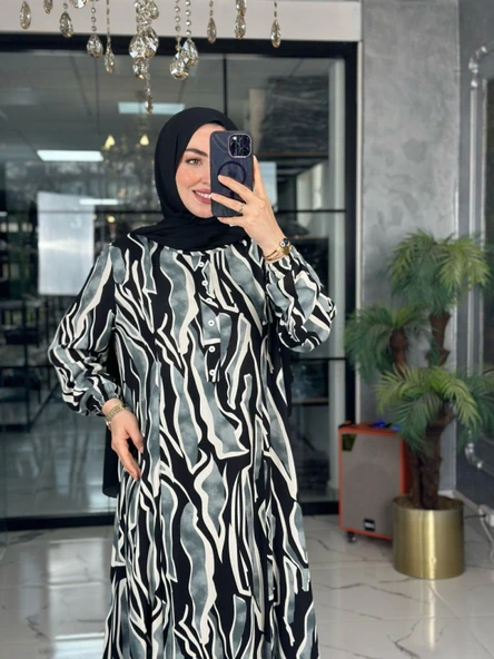Açelya Elbise-Gri Gri - 2