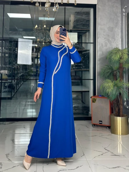 Alina Elbise-Saks mavi Saks Mavisi