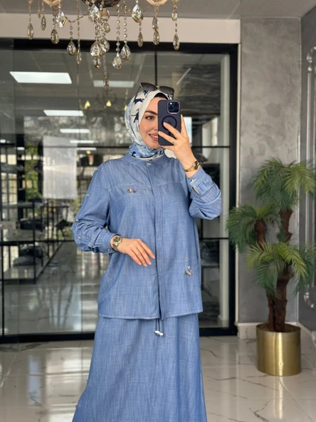 Tencel İkili Takım-Mavi Mavi - 3