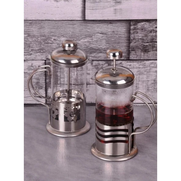Çelik Kulplu Cam French Press - 350 ml - 4
