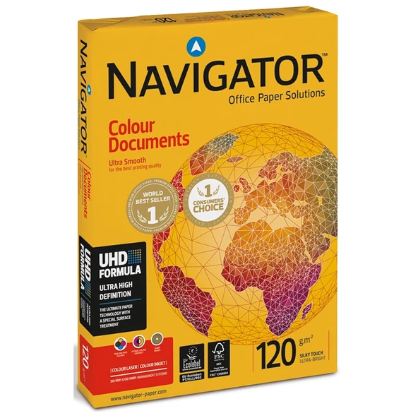Navigator Gramajlı Fotokopi Kağıdı Colour Documents 500 LÜ A3 120 GR Beyaz