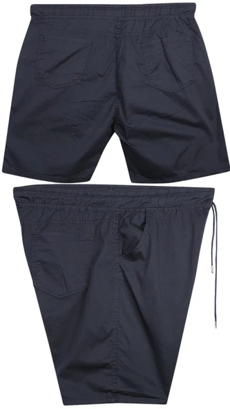 Likralı Büyük Beden 120 - 157 Kilo Arası İçin Uygun Bedenli Erkek Bağcıklı Gabardin Şort - 6