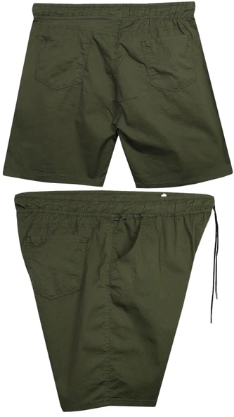 Likralı Büyük Beden 120 - 157 Kilo Arası İçin Uygun Bedenli Erkek Bağcıklı Gabardin Şort - 11