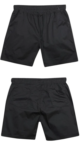 Likralı Büyük Beden 120 - 157 Kilo Arası İçin Uygun Bedenli Erkek Bağcıklı Gabardin Şort - 2