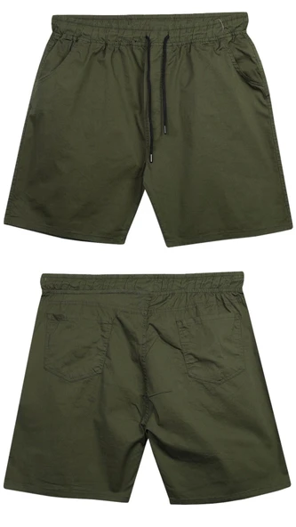 Likralı Büyük Beden 120 - 157 Kilo Arası İçin Uygun Bedenli Erkek Bağcıklı Gabardin Şort