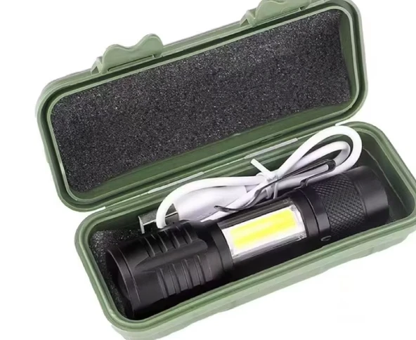 Wison Ws-5454 Taktik El Feneri Usb Şarj Edilebilir Kamp Feneri Cob Zumlanabilir Mini Taşınabilir El Feneri - 2