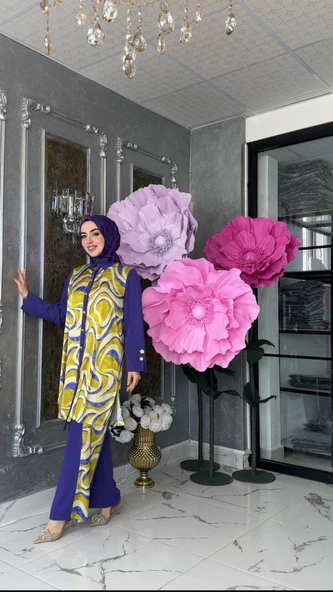 Nihal Pantolon Takım-Mor Mor - Resim 3