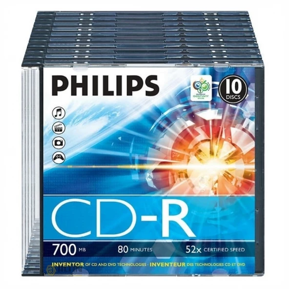 PHILIPS CD-R 700MB 52X 10LU KUTULU