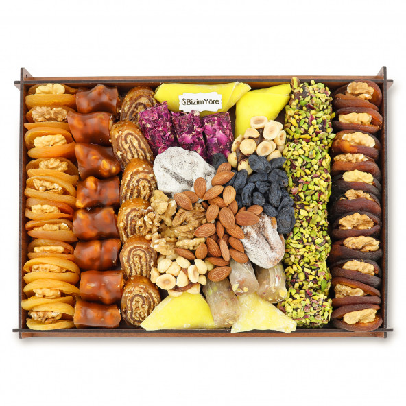 İsme Özel Lüks Hediyelik Kayısı Kuru Lokum Çikolata Meyve Paketi 1,8 kg No 17 - 2
