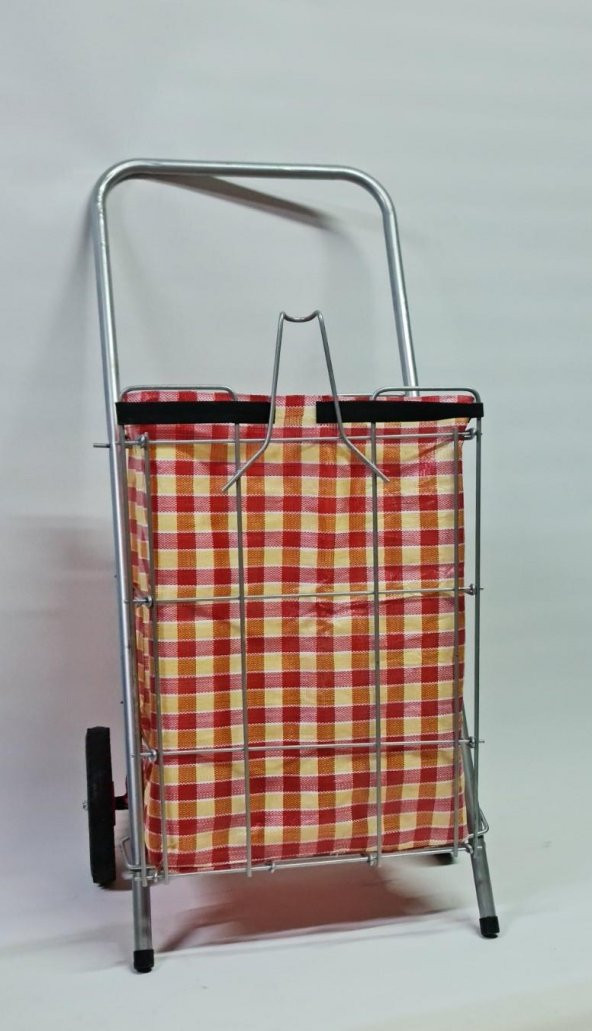 Katlanır Pazar Arabası Kalın Telli  İki Tekerlekli 30x90 Cm Gri