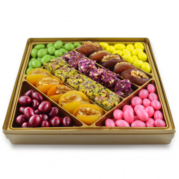 "Elit" Hediyelik Çikolata Lokum Kuru Meyve Şekerleme Kutusu Lüx 0,75 kg No 30 - 2