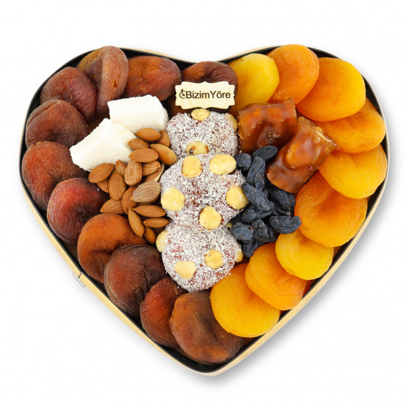 ''Kalbim Sende'' Kuru Meyve Kayısı Çikolata Lokum Draje Tabağı 0,7 kg no 32