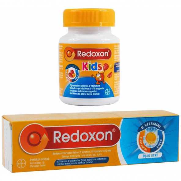 Redoxon Üçlü Etki Efervesan 15 Tablet + Redoxon Kids 60 Çiğnenebilir Tablet - 1