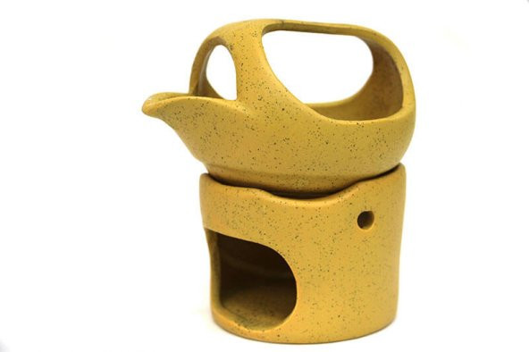 İbrik Temalı Sarı Seramik Buhurdanlık & Özel Üretim Zambak Yağı Setli - 2