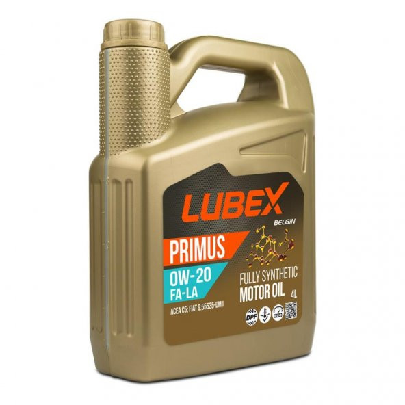 Lubex Primus FA-LA 0W-20 4 Lt Partiküllü Fiat Onaylı Motor Yağı (4 Adet) - Resim 2