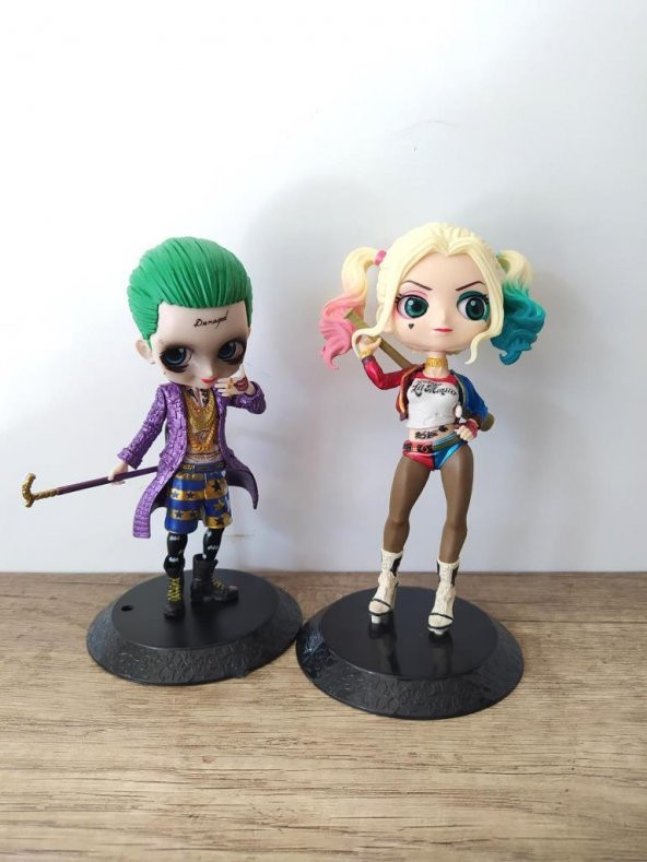 Harley Quinn Joker Figür Oyuncak Masaüstü Süsü Biblo 15 cm - 3