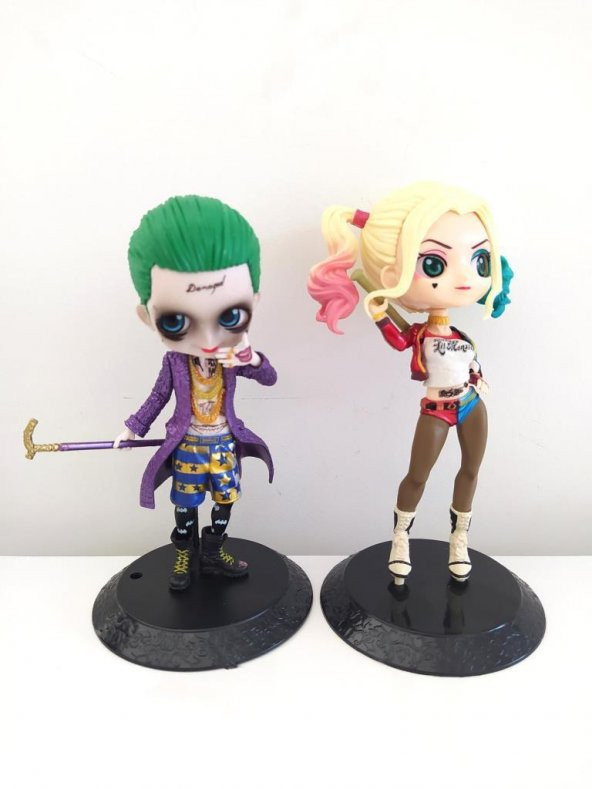 Harley Quinn Joker Figür Oyuncak Masaüstü Süsü Biblo 15 cm - 4