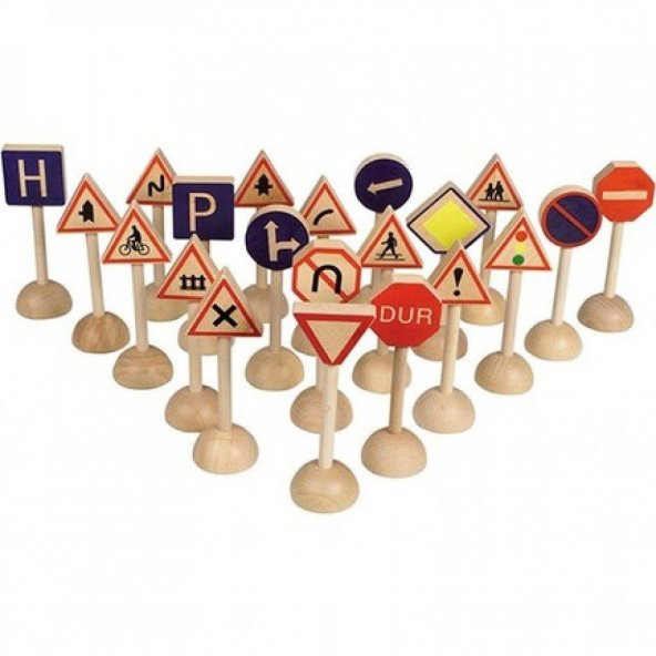 AHŞAP TRAFİK SETİ (21 PARÇA)