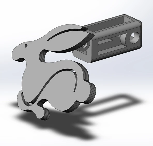 Byr VW Tavşan Hitch Alıcı Kapağı (Sadece Plastik Aparattır!!!) 3D - 3