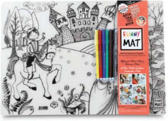Funny Mat - Prens & Prenses Ve Dansçılar 6'Lı Kalem Hediyeli 30 x 40 cm