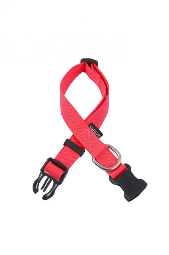 Actirex Neon Yumuşak Doku Ayarlanabilir Köpek Boyun Tasma Red 35-58cm