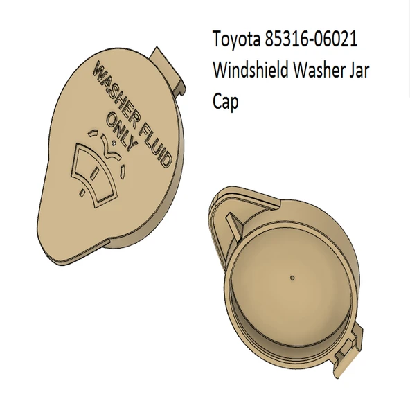 Byr Toyota Parça No.: 85316-06021 ÖN CAM YIKAMA KAVANOZU KAPAĞI (Sadece Plastik Aparattır!!!) 3D - 1