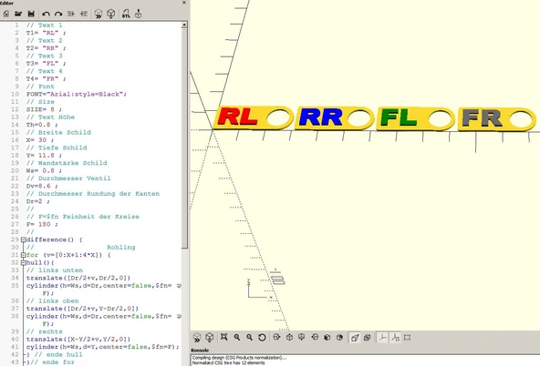 Byr Arabalar için süper basit lastik işareti parametrik çok dilli (Plastik Aparattır!!!) 3D - Resim 5